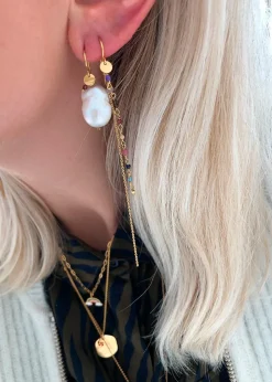 Baroque Pearl Earring With Gemstone