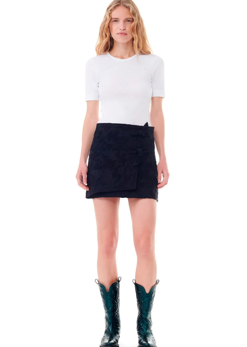 Boucle Jacquard Suiting Mini Skirt