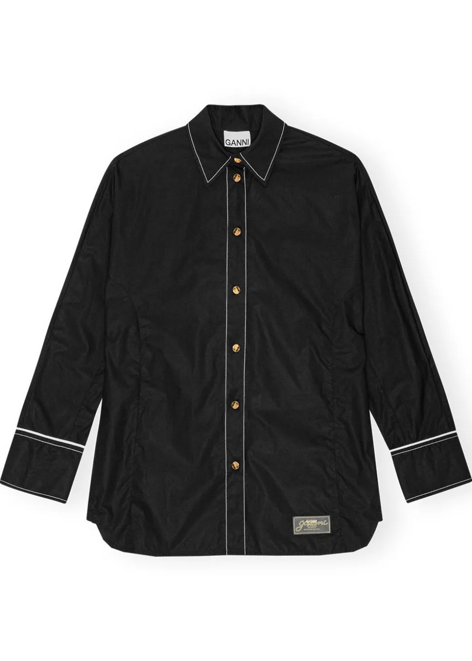 Cotton Poplin Long Sleeve Raglan Shirt