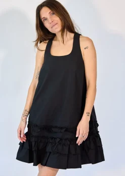 Cotton Poplin U-neck Mini Dress