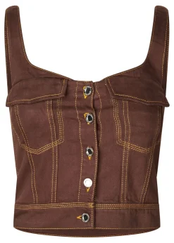 Cropped Denim Bustier