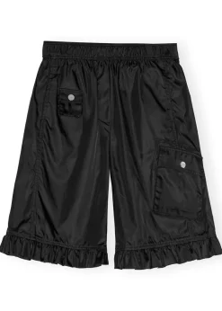 Duchesse Nylon Midi Ruffle Shorts