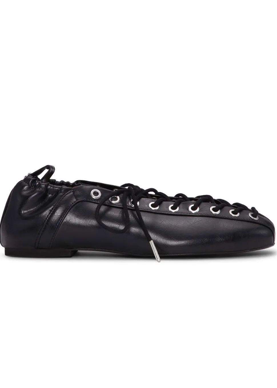 Eyelets Lace Up Ballerina Crinkle Oleatex
