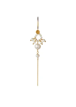Heavenly Pearl Dream Hoop Gold – White Pearls & Chain