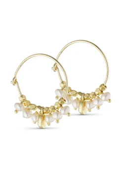 Hoop earring w. gemstones