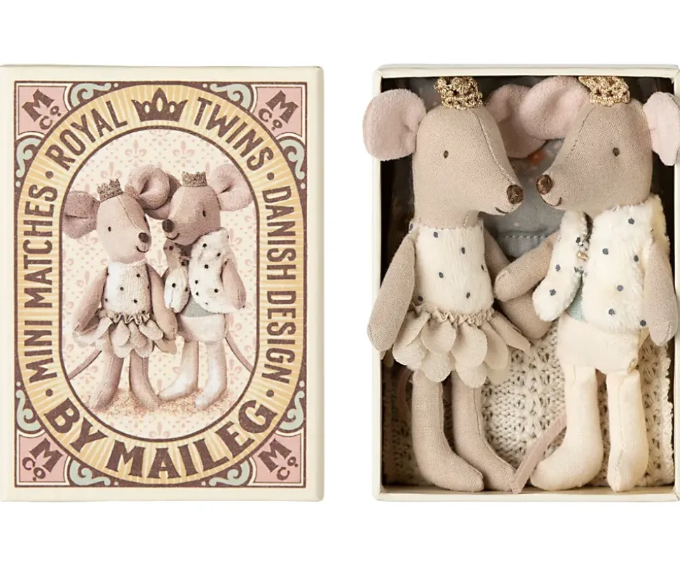 Royal Twin Mice, Little Sister And Brother In Matchbox