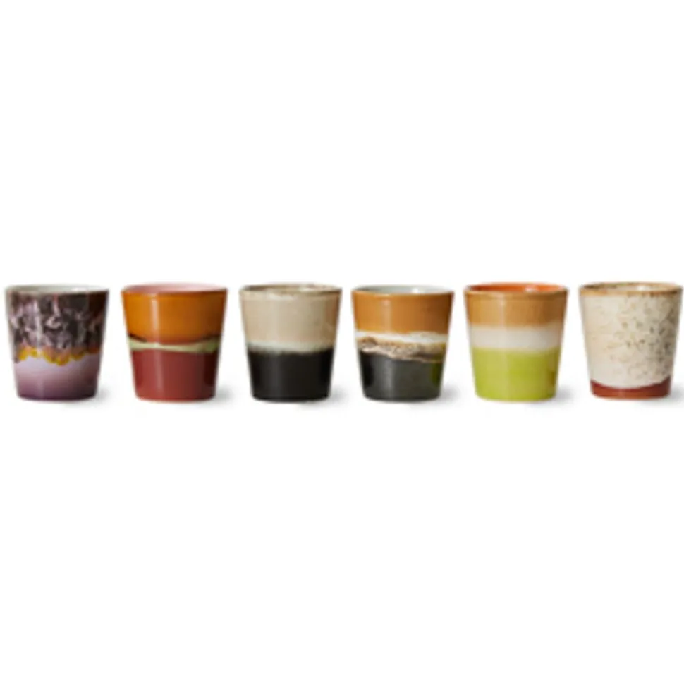 70s Coffee Mugs (Set of 6)