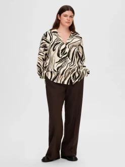 SLFAlana - Aronia LS Satin Shirt