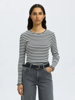 SLFAnna LS Crew Neck Tee Stripes