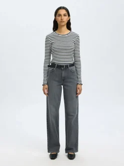 SLFAnna LS Crew Neck Tee Stripes