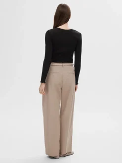 SLFAnna Plain LS Crew Neck Tee