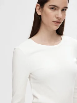 SLFAnna Plain LS Crew Neck Tee