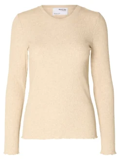 SLFAnna Plain LS Crew Neck Tee