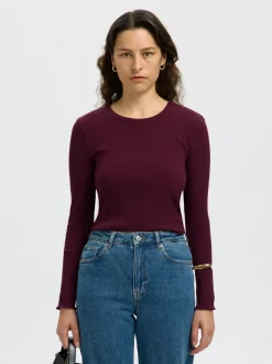 SLFAnna Plain LS Crew Neck Tee