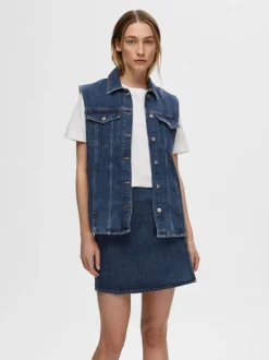 SLFClair SL Mid Blue Denim Vest