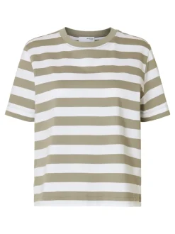 SLFEssential SS Striped Boxy Tee NOOS