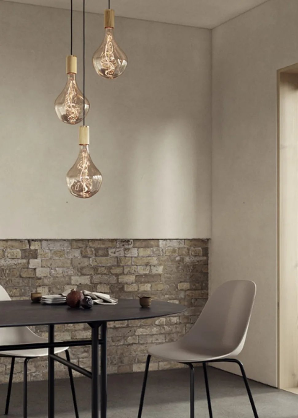 Triple Pendant Canopy - White/Black