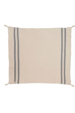 Washable Knitted Blanket Stripes Natural